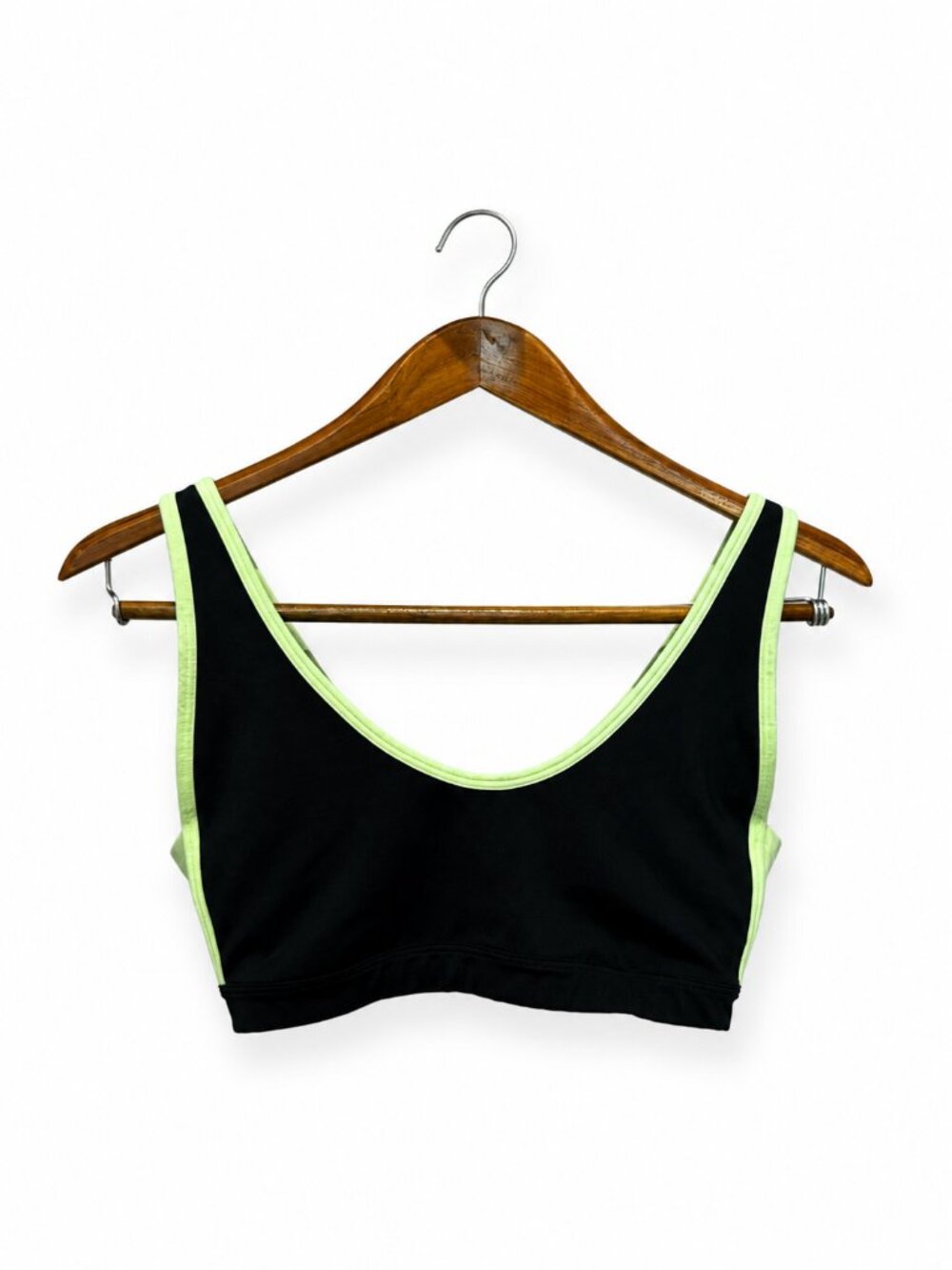 GapFit Sports Bra Medium Black Lime Green Trim Athletic Crop Bra